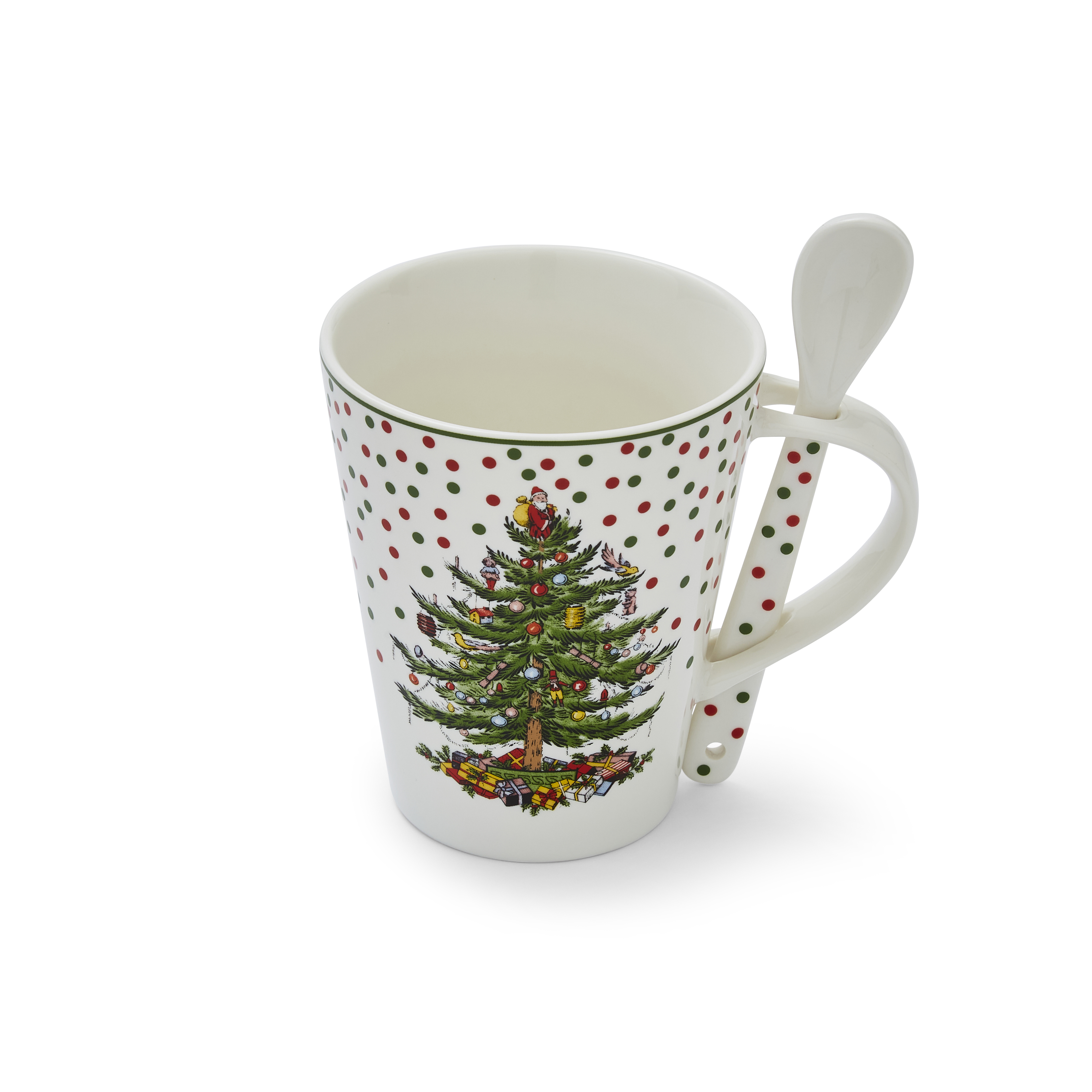 Christmas Tree Polka Dot Mug & Spoon Set image number null